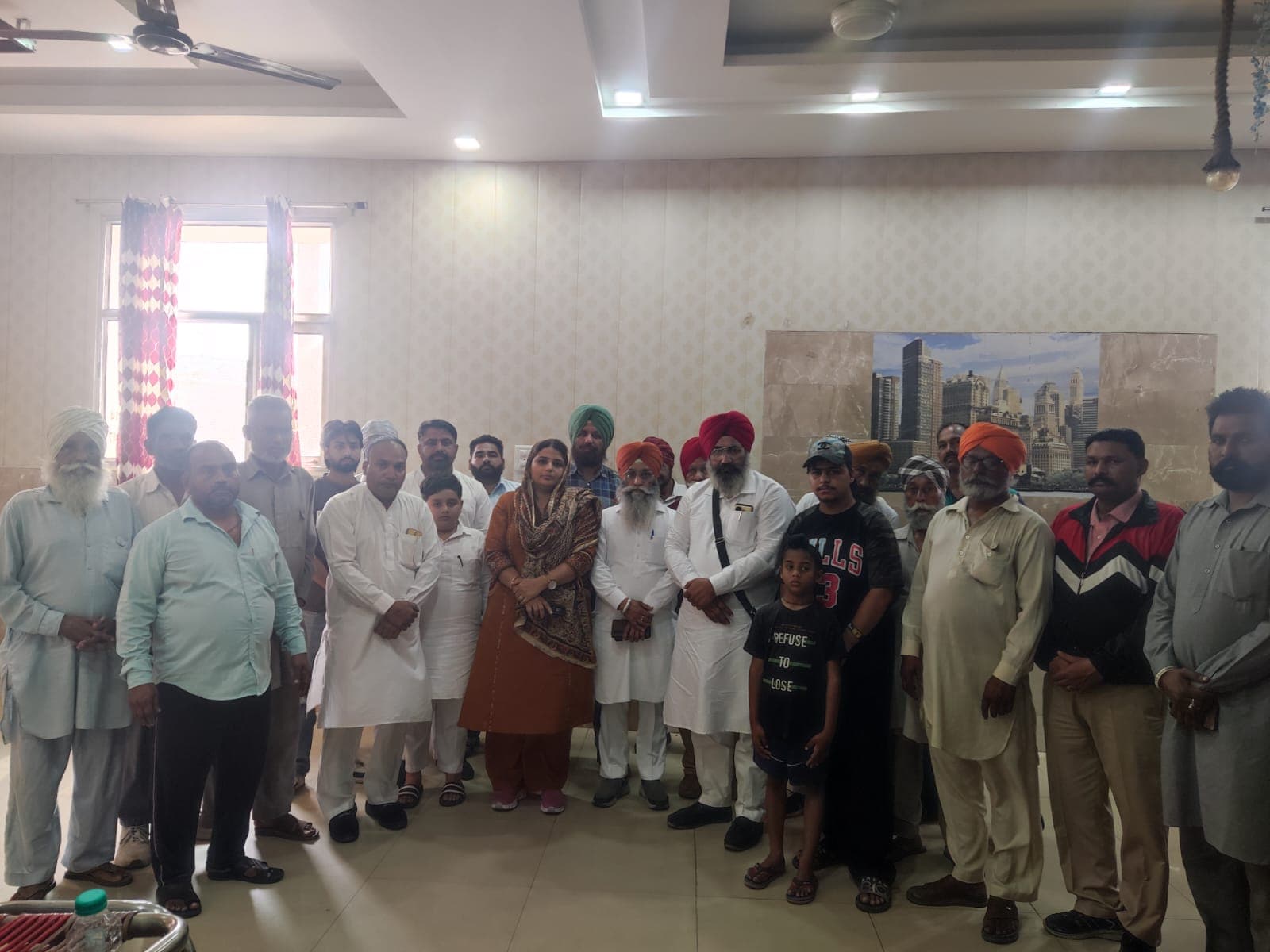 Leader interacting with local residents