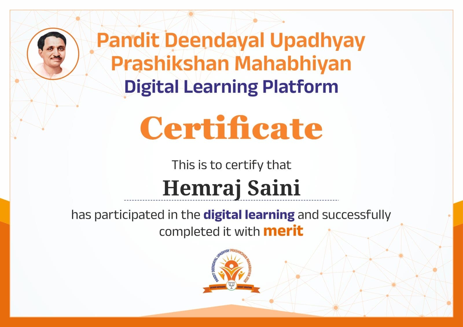 Certificate: Hemraj Saini
